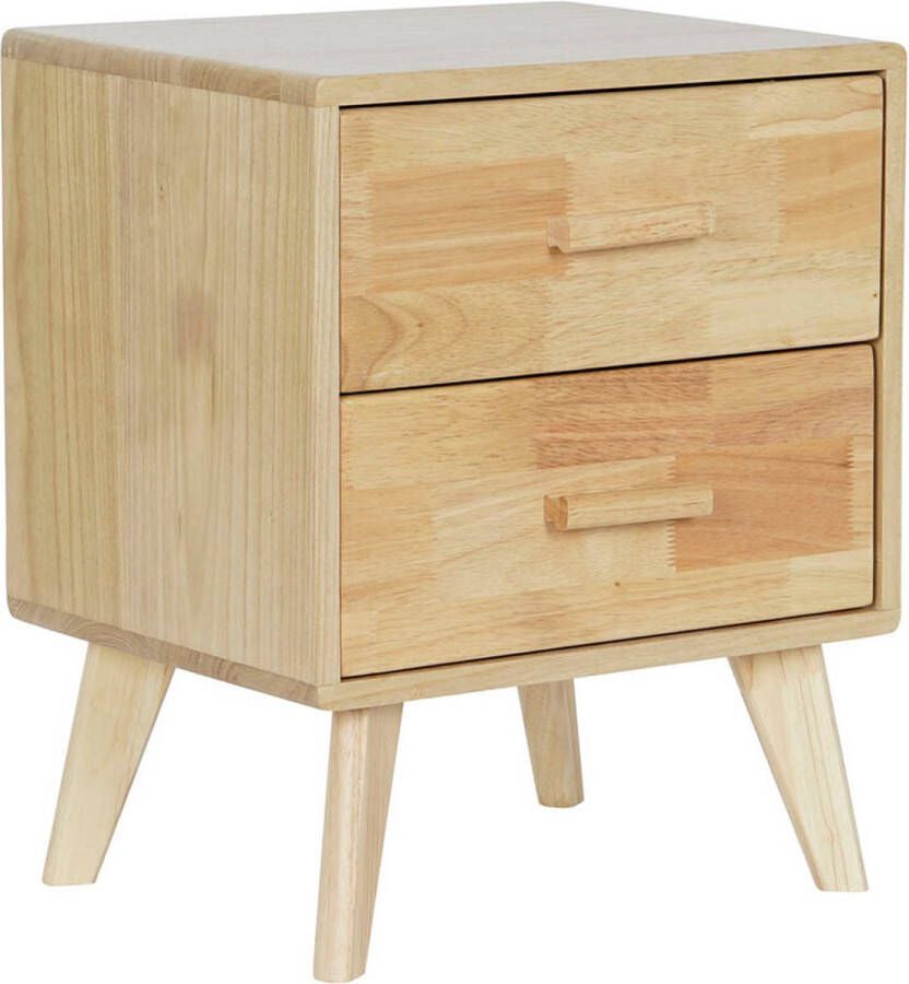 DKD Home Decor Nachtkastje Natuurlijk rubber Paulownia hout MDF 40 x 30 x 48 cm