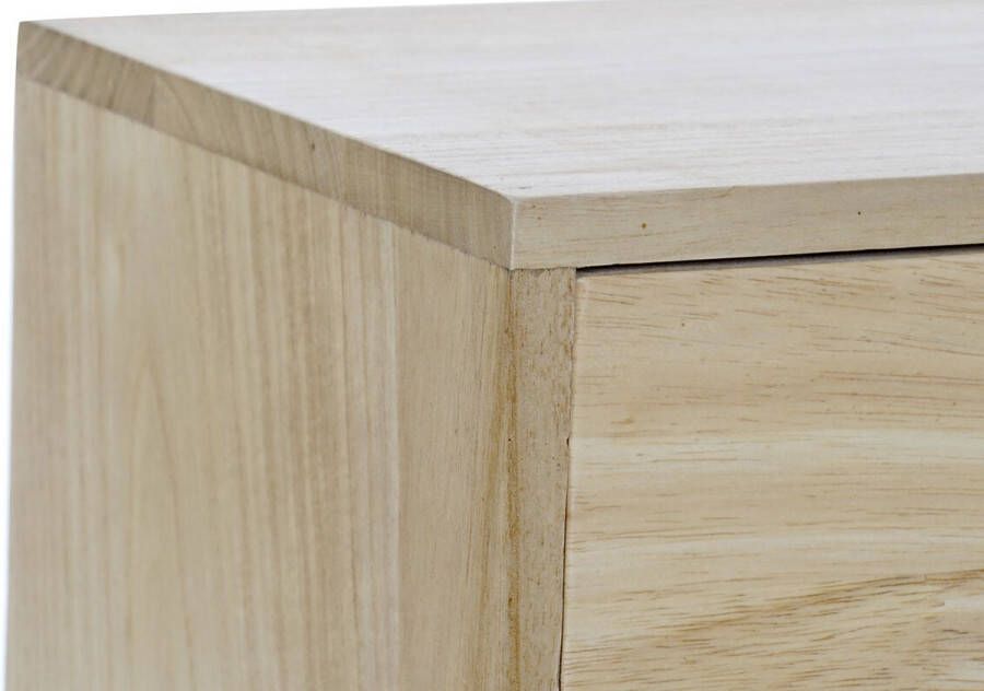 DKD Home Decor Nachtkastje Natuurlijk rubber Paulownia hout MDF 40 x 30 x 48 cm