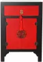 DKD Home Decor Nachtkastje Zwart Rood Spar Hout MDF 45 x 35 x 66 cm - Thumbnail 1