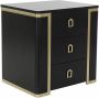 DKD Home Decor Nachtkastje Zwart Gouden Metaal Hout 50 x 40 x 50 cm - Thumbnail 2