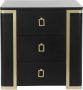 DKD Home Decor Nachtkastje Zwart Gouden Metaal Hout 50 x 40 x 50 cm - Thumbnail 1