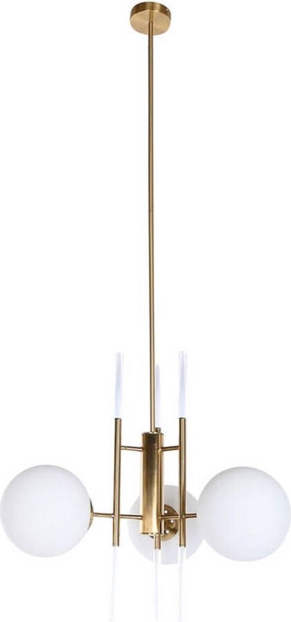 DKD Home Decor Plafondlamp 64 x 64 x 64 cm Kristal Gouden Metaal Wit 50 W - Foto 1