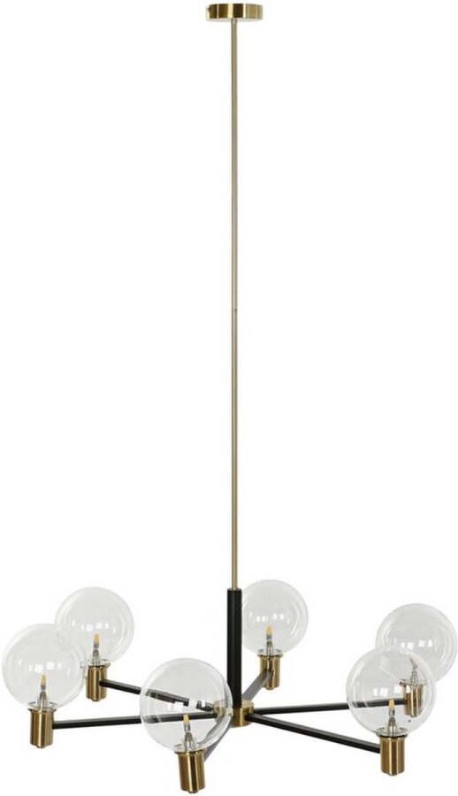 DKD Home Decor Plafondlamp 83 x 83 x 128 cm Kristal Zwart Gouden Metaal 9 W - Foto 1
