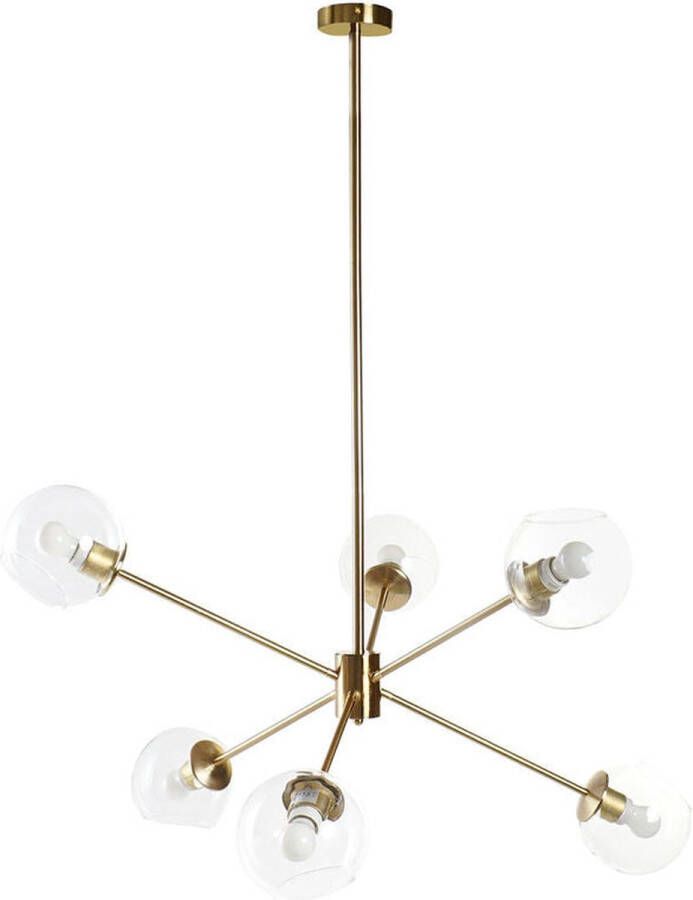 DKD Home Decor Plafondlamp 90 x 75 x 60 cm Kristal Gouden Metaal Transparant 50 W