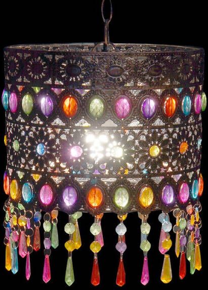 DKD Home Decor Plafondlamp Gouden Metaal Brons Multicolour 40 W 50 W 26 x 26 x 22 cm