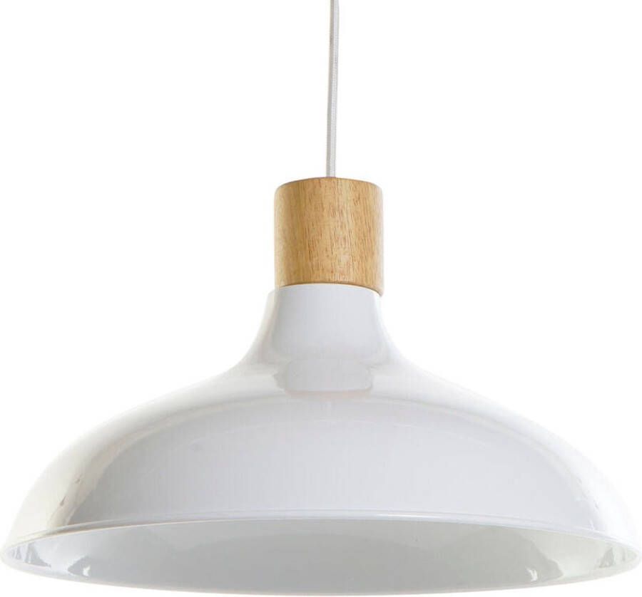 DKD Home Decor Plafondlamp Wit Bruin Metaal Pijnboom 50 W 35 5 x 35 5 x 21 cm