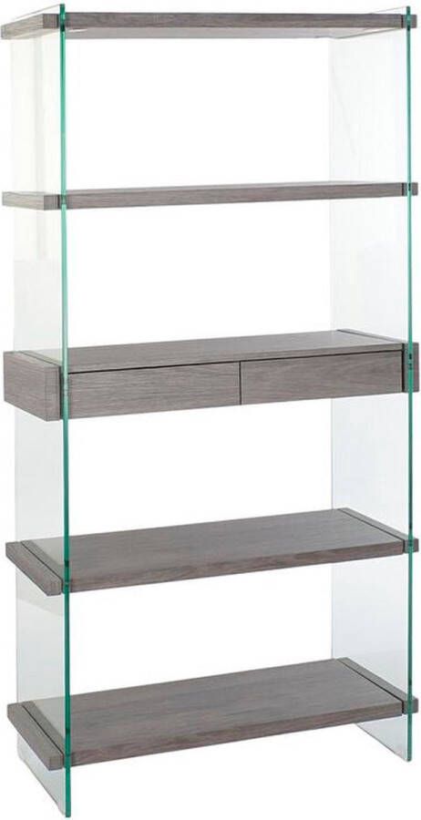 DKD Home Decor Planken Kristal Grijs Transparant 4 Planken Hout MDF (90 x 35 x 180 cm)