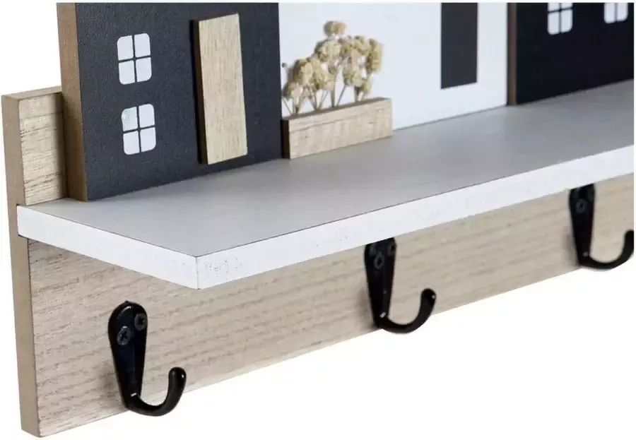 DKD Home Decor Planken Kapstok Zwart Bruin Wit Hout MDF (39 x 9 x 27 cm) - Foto 3