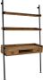 DKD Home Decor Planken Spar Natuurlijk Metaal Donker grijs 2 Planken (123 x 40 x 198 cm) - Thumbnail 1