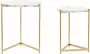 DKD Home Decor Set van 2 kleine tafels Gouden Metaal MDF Wit (46 x 46 x 55 cm) (2 pcs) - Thumbnail 1