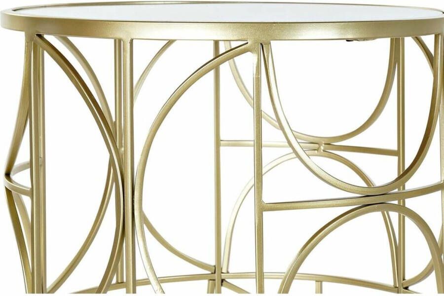 DKD Home Decor Set van 2 kleine tafels Spiegel Gouden Metaal (41 x 41 x 56 cm) (2 pcs)