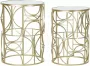 DKD Home Decor Set van 2 kleine tafels Spiegel Gouden Metaal (41 x 41 x 56 cm) (2 pcs) - Thumbnail 2