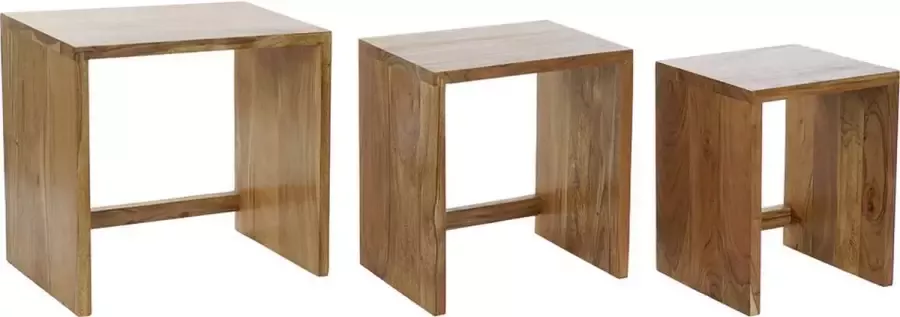 DKD Home Decor Set van 3 tafels Hout Acacia (51 x 36 x 51 cm) (3 pcs)
