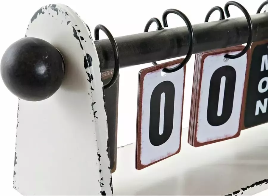 DKD Home Decor Tafelkalender Zwart Metaal Hout Bruin Wit PVC (28.5 x 11 x 13.5 cm) (2 pcs)