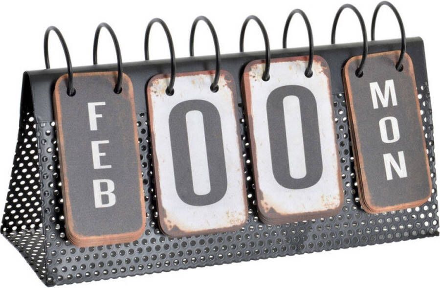 DKD Home Decor Tafelkalender Metaal (27 x 9 x 15 cm)