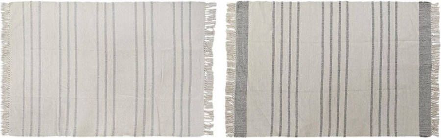 DKD Home Decor Tapijt 120 x 180 x 0 75 cm Grijs Polyester Wit Franjes Boho (2 Stuks)