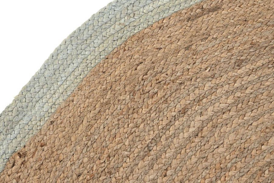 DKD Home Decor Tapijt 200 x 200 x 1 cm Scandi Natuurlijk Polyester Katoen Groen Lichtbruin Jute