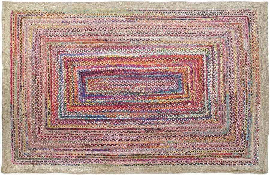 DKD Home Decor Tapijt 201 x 292 x 1 cm Natuurlijk Polyester Katoen Multicolour Arabisch Jute