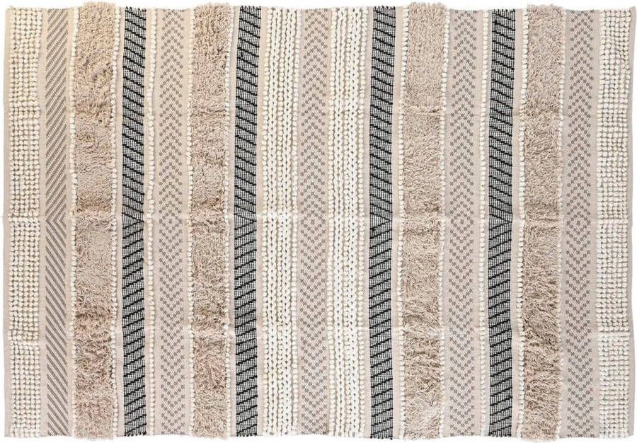 DKD Home Decor Tapijt 230 x 160 x 1 cm Zwart Beige Katoen Boho