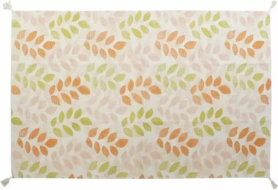 DKD Home Decor Tapijt Beige Multicolour Blad van een plant (120 x 180 x 1 cm)