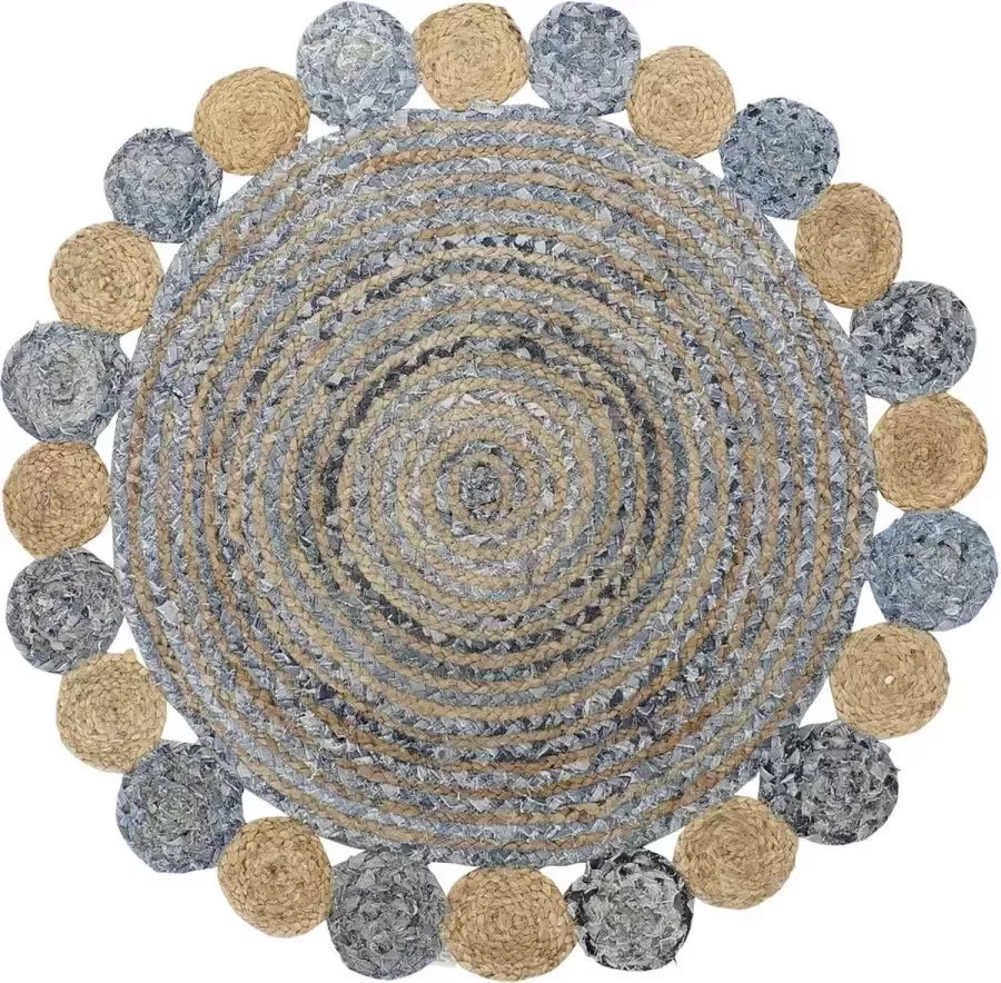 DKD Home Decor Tapijt Blauw Multicolour Indiaas (160 x 160 x 1 cm)