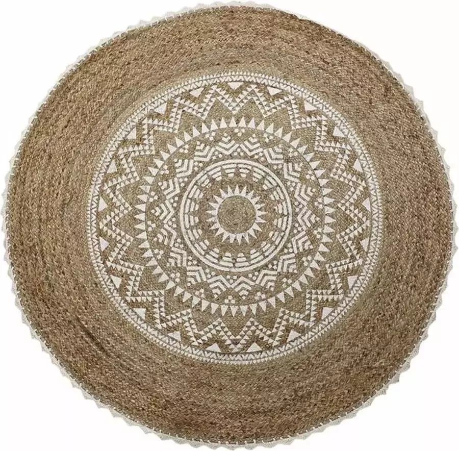 DKD Home Decor Tapijt Bruin Mandala (150 x 150 x 0 75 cm)