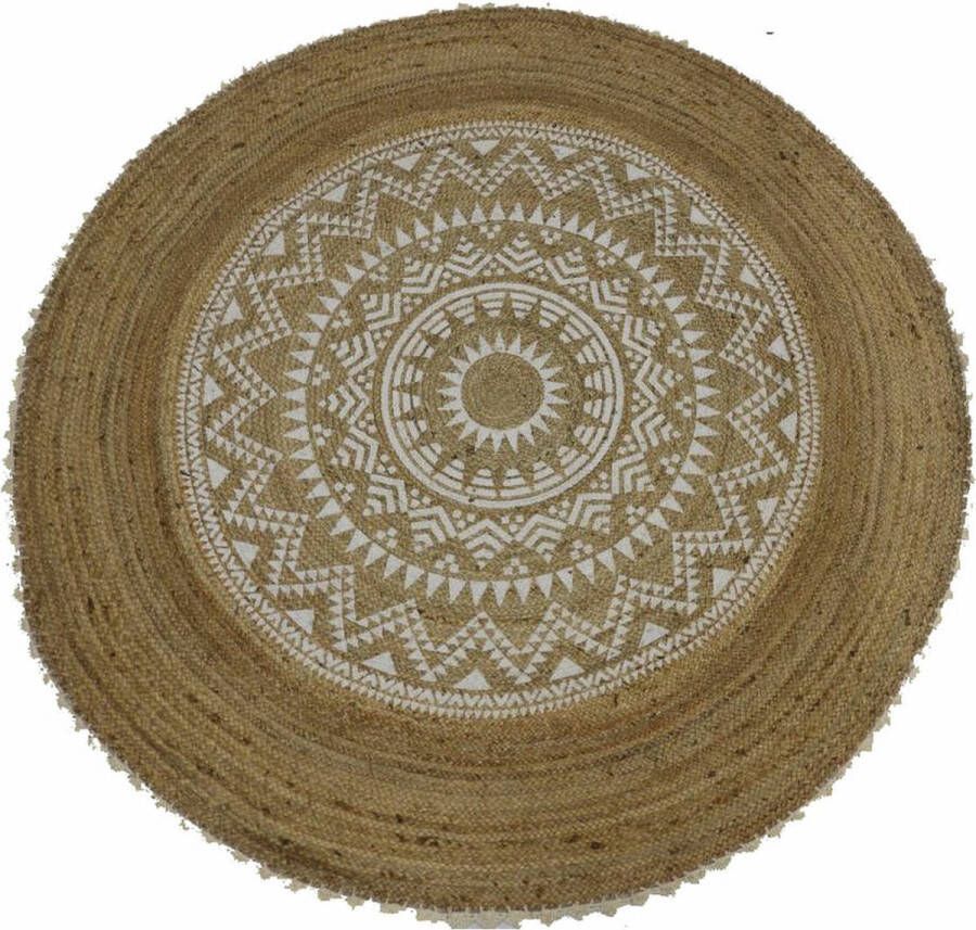 DKD Home Decor Tapijt Bruin Mandala (200 x 200 x 0 75 cm)