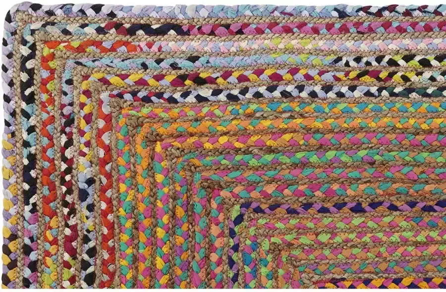 DKD Home Decor Tapijt Bruin Multicolour Jute Katoen (160 x 230 x 1 cm) - Foto 1