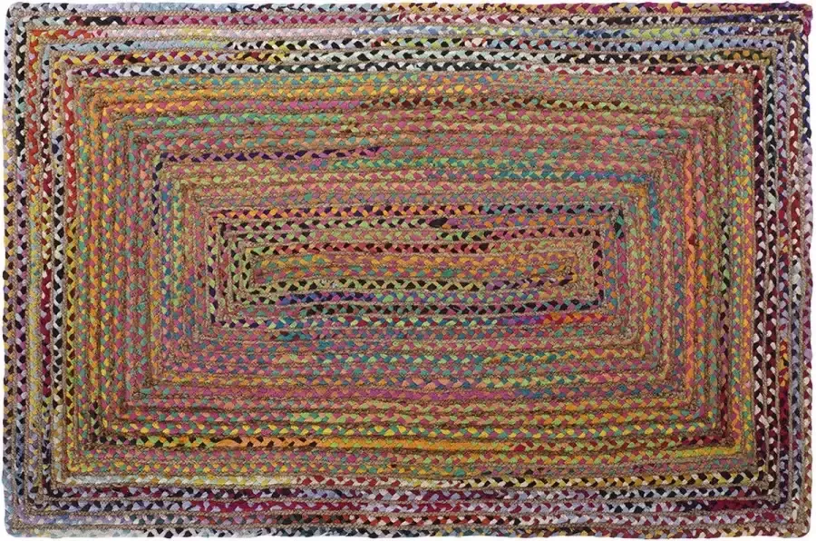 DKD Home Decor Tapijt Bruin Multicolour Jute Katoen (160 x 230 x 1 cm) - Foto 2