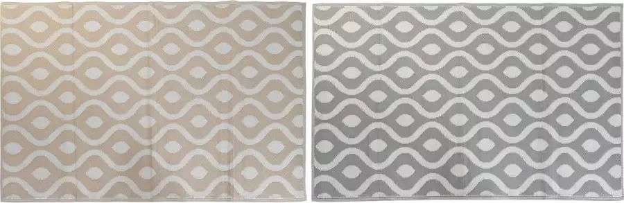 DKD Home Decor Tapijt Grijs Beige Wit Polypropyleen (2 Stuks) (120 x 180 x 1 cm)