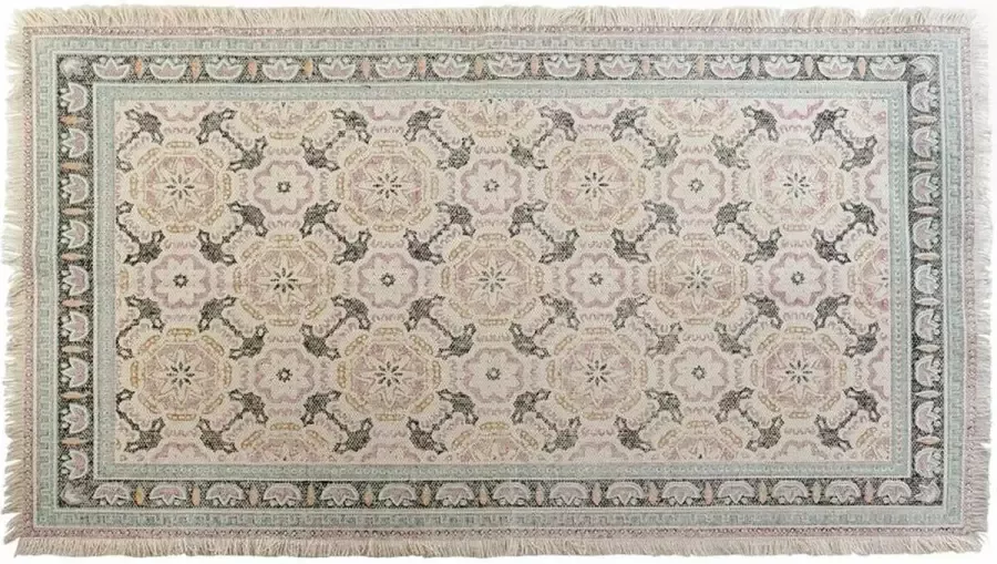 DKD Home Decor Tapijt Groen Kastanjebruin Arabisch Tegel (120 x 180 x 0 5 cm)