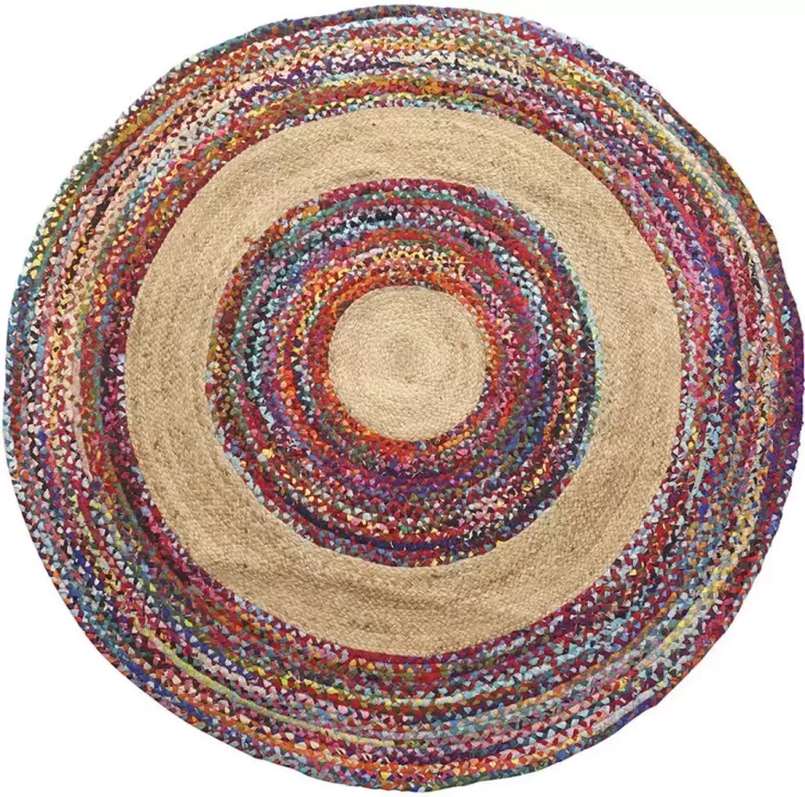 DKD Home Decor Tapijt Polyester Katoen Multicolour Jute (200 x 200 x 0 7 cm)