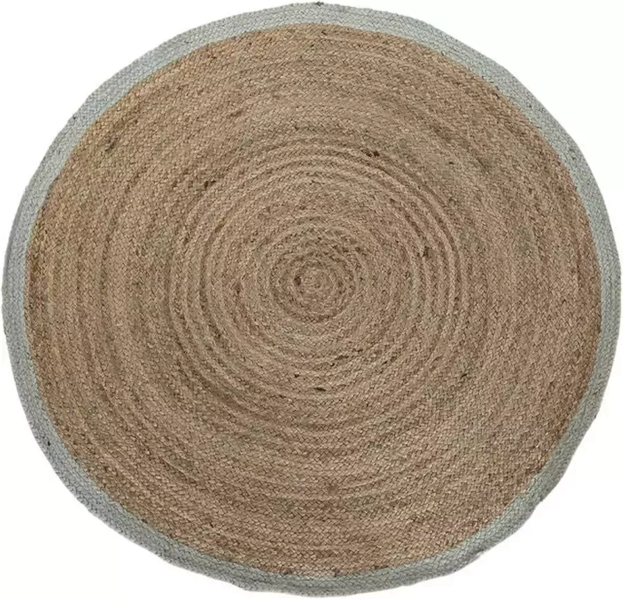 DKD Home Decor Tapijt Scandi Groen Lichtbruin Jute (120 x 120 x 1 cm)