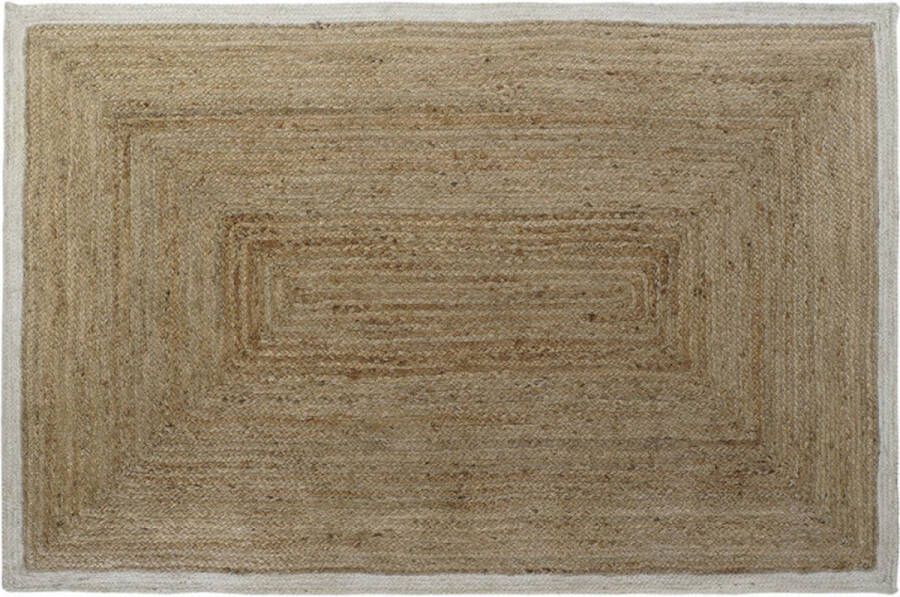 DKD Home Decor Tapijt Wit Jute Katoen Lichtbruin (160 x 230 x 1 cm)