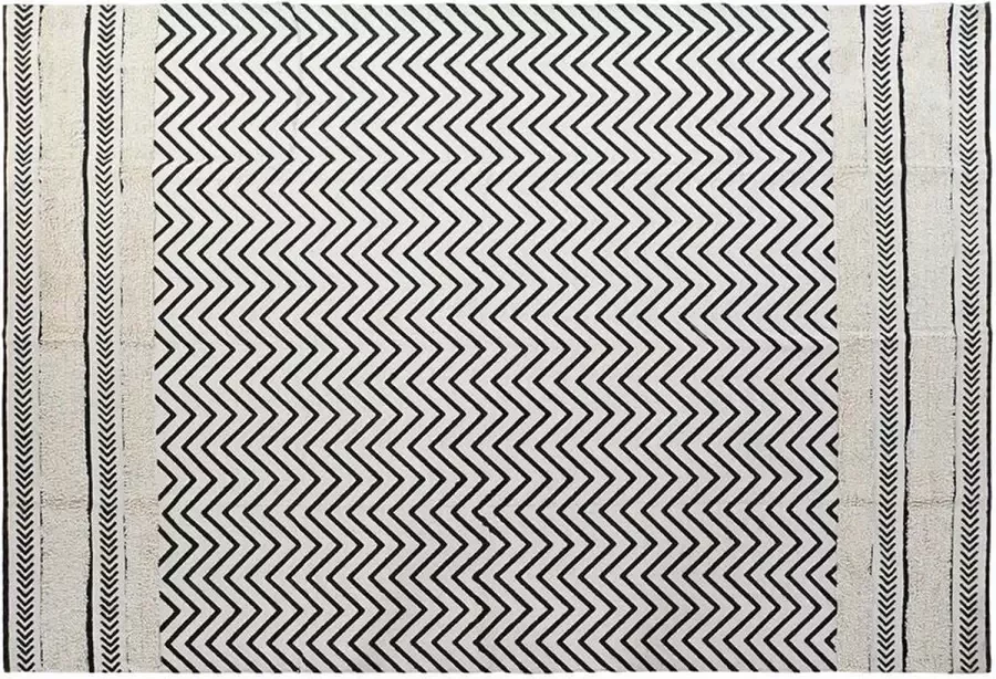 DKD Home Decor Tapijt Zwart Zig-zag Wit (120 x 180 x 0 7 cm)