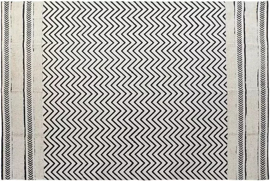 DKD Home Decor Tapijt Zwart Zig-zag Wit (160 x 226 x 0 7 cm)