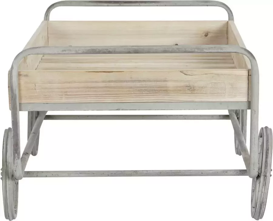 DKD Home Decor Bijzettafel Grijs Natuurlijk Metaal Spar Sparrenhout 110 x 67 x 46 cm - Foto 1