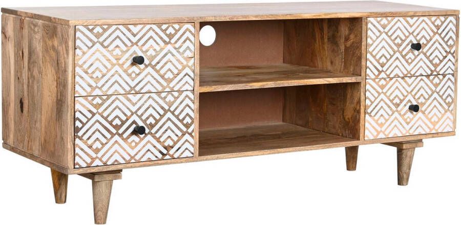 DKD Home Decor Tv-meubel 135 x 40 x 55 cm Natuurlijk Wit Mangohout