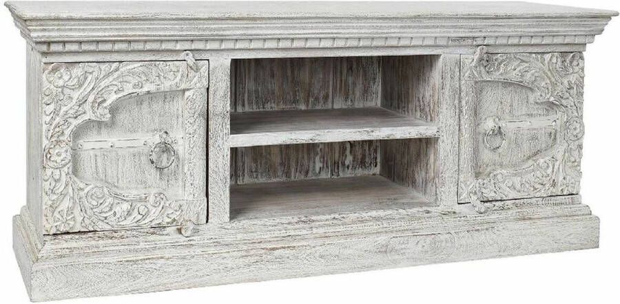 DKD Home Decor Tv-meubel 8424001858347 Metaal Wit Mangohout 160 x 40 x 65 cm