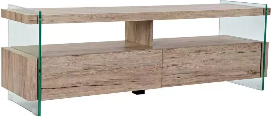 DKD Home Decor Tv-meubel Natuurlijk Gehard glas Hout MDF 140 x 40 x 47 cm - Foto 2
