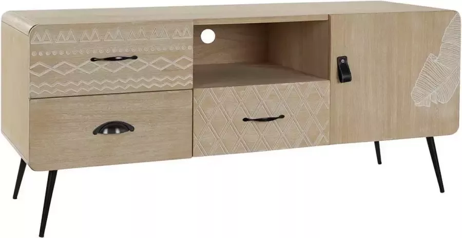 DKD Home Decor Tv-meubel Metaal Paulownia hout (120 x 41 x 52 cm)