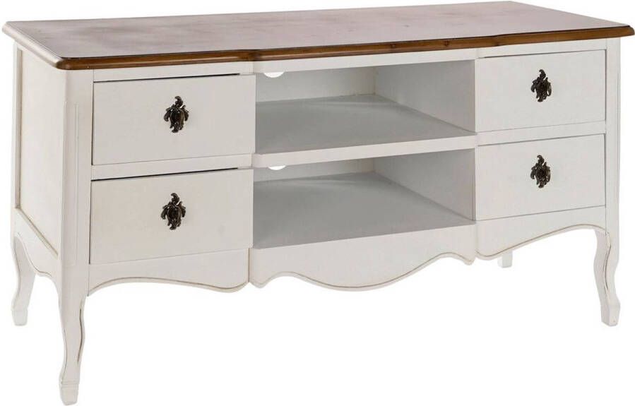 DKD Home Decor Tv-meubel Wit Bruin Paulownia hout (120 x 48 x 60 cm)