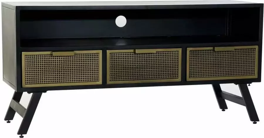 DKD Home Decor Tv-meubel Zwart Metaal Gouden (125 x 41 x 62 cm)