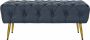 DKD Home Decor Vintage Zitbank Pleun Linnen Metaal Blauw 103x46x42cm - Thumbnail 4