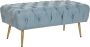 DKD Home Decor Vintage Zitbank Pleun Linnen Metaal Blauw 103x46x42cm - Thumbnail 2