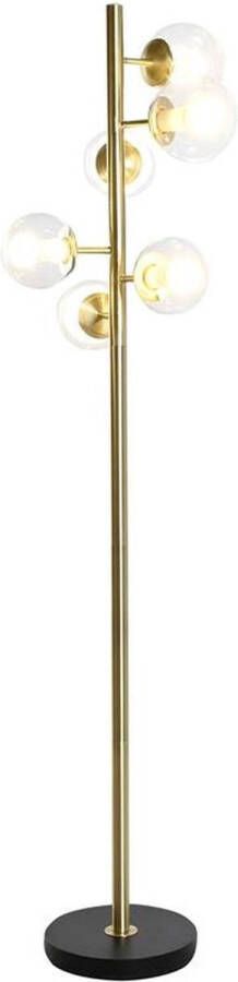 DKD Home Decor Vloerlamp 42 x 42 x 170 cm Kristal Zwart Gouden Metaal 220 V 50 W