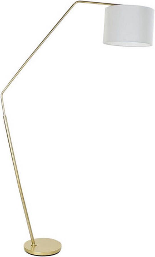 DKD Home Decor Vloerlamp Gouden Metaal Polyester Linnen Wit Glam (91 x 31 x 196 cm)
