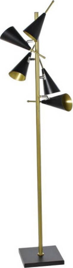 DKD Home Decor Vloerlamp Zwart Gouden Metaal Modern (36 x 36 x 160 cm)