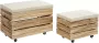 DKD Home Decor Voetensteun Natuurlijk Beige Hout Polyester (60 x 35 x 44 cm) - Thumbnail 2