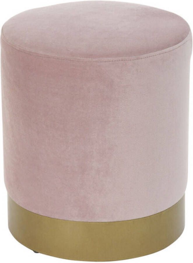 DKD Home Decor Voetensteun Roze Fluweel Gouden Metaal Polyester (35 x 35 x 40 cm)